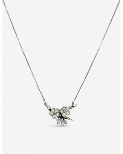 Shaun Leane Cherry Blossom Sterling Silver And Diamond Necklace - Metallic