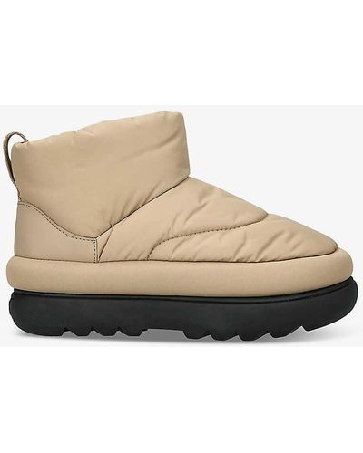 UGG Classic Maxi Mini Padded Woven Ankle Boots - Natural