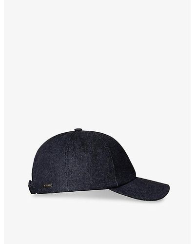 Eton Logo-plaque Curved-visor Denim Baseball Cap - Blue