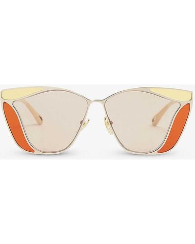 Chloé Ch0049s Gemma Metal And Acetate Square-frame Sunglasses - Orange