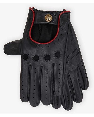Dents Silverstone Touchscreen Leather Driving Glove - Black