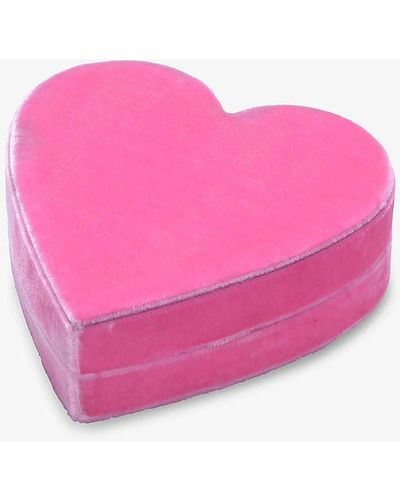 Roxanne First Unisex Heart-shape Velvet Jewellery Box - Pink