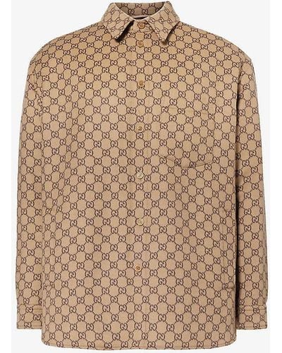 Gucci Monogram-pattern Patch-pocket Wool Jacket - Natural