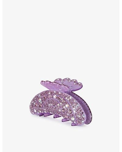 SUI AVA Helen Reflects Rhinestone-embellished Acrylic Claw Clip - Purple
