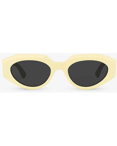 Bottega Veneta Bv1031s Oval-frame Acetate Sunglasses - Yellow