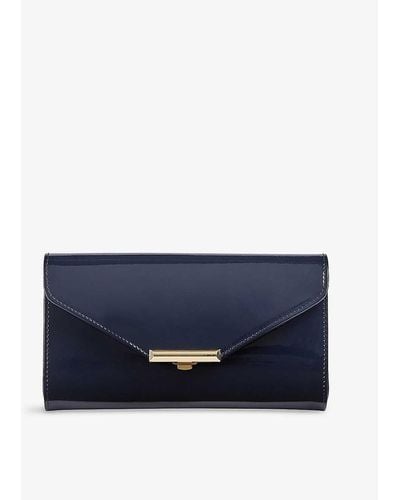 LK Bennett Lucy Patent Leather Clutch - Blue