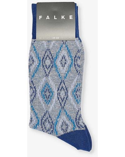 FALKE Ikat Spell Graphic-pattern Knitted Socks - Blue