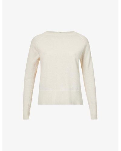 IKKS Boat-neck Cashmere Sweater - White