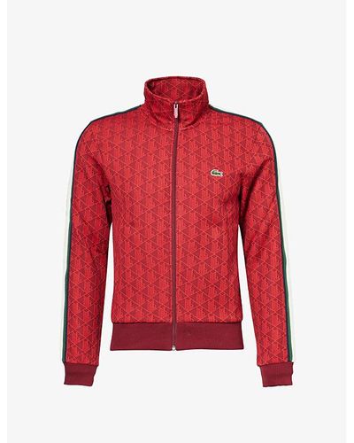 Lacoste Brand-patch Regular-fit Woven Sweatshirt X - Red