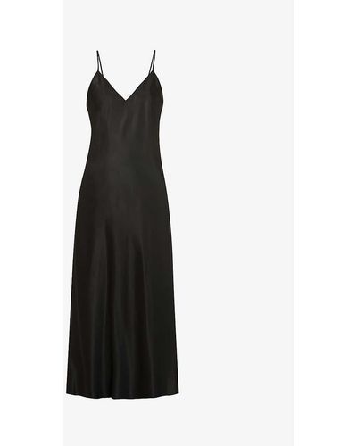 JOSEPH Clea Silk Strappy Midi Dress - Black