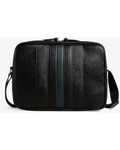 Ted Baker Evvan Stripe-embroidered Faux-leather Cross-body Bag - Black