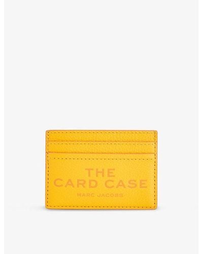 Marc Jacobs Logo-text Embossed Leather Cardholder - Yellow
