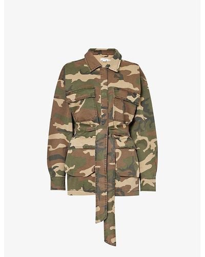 GOOD AMERICAN Camouflage-print Stretch-denim-blend Jacket - Multicolour