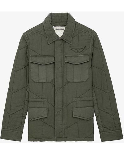Zadig & Voltaire Kayak Patch-pocket Relaxed-fit Cotton Jacket - Green