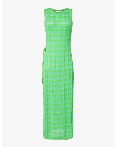 Seafolly Wave Graphic-pattern Knitted Maxi Dres - Green