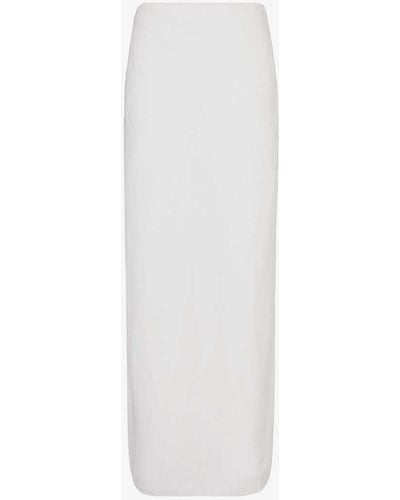 Posse Aurora Mid-rise Linen Maxi Skirt - White