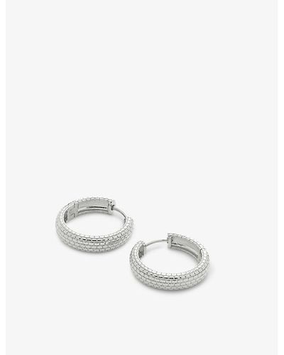 Monica Vinader Heirloom Small Recycled Sterling-silver Hoop Earrings - White