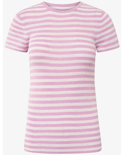 Nué Notes Simon Short-sleeve Striped Cotton T-shirt - Pink
