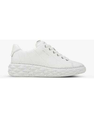Jimmy Choo Diamond Light Maxi Branded Leather Low-top Trainers 2. - White
