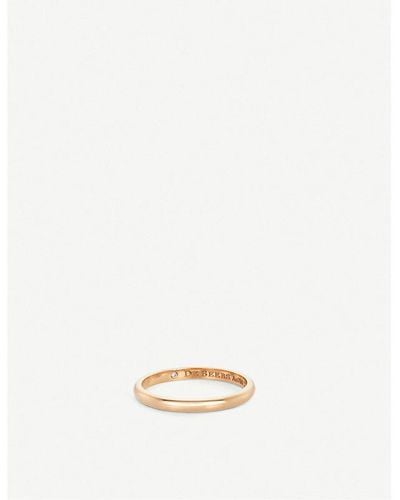 De Beers Classic Pink-gold And Diamond Wedding Band - Natural