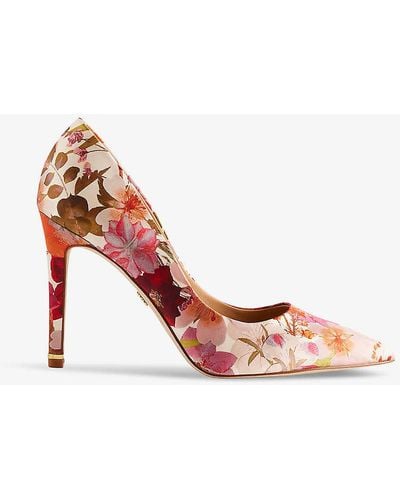 Ted Baker Col Carai Floral-print Satin Court Heels - Pink