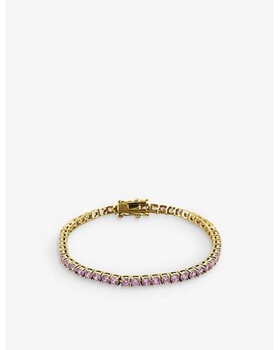 OMA THE LABEL Tennis 18ct Yellow Gold-plated Brass And Cubic Zirconia Bracelet - Metallic