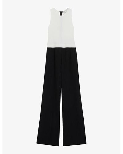 Ted Baker Toveli Knit-bodice Stretch-woven Jumpsuit - Black