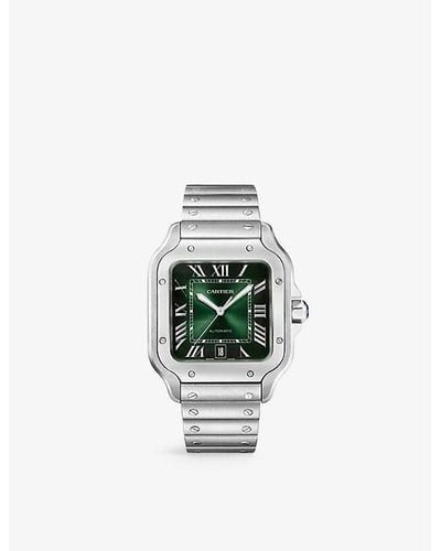 Cartier Unisex Crwssa0074 Santos De Large Steel Automatic Watch - White