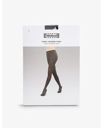 Wolford Floral-jacquard Stretch-woven Tights - White