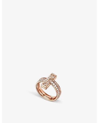 Tiffany & Co. T1 Wide 18ct Rose-gold And 0.54ct Brilliant-cut Diamond Ring - White