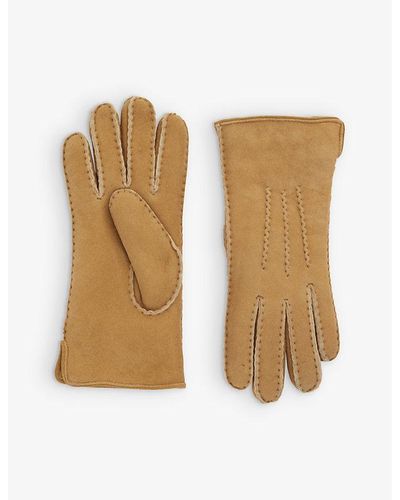 Dents Nancy Handsewn Sheepskin Leather Gloves - Metallic