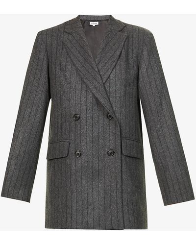 Musier Paris Cleophee Double-breasted Wool-blend Jacket - Grey