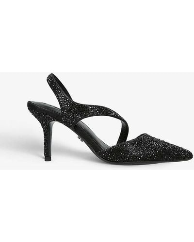 Carvela Kurt Geiger Symmetry Jewel-embellished Heeled Court Shoes - Black