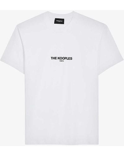 The Kooples Brand-print Cotton T-shirt - White