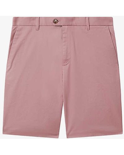 Reiss Wicket Regular-fit Stretch-cotton Chinos - Pink