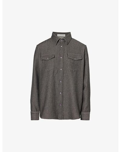 God's True Cashmere Unisex Pocket-embellished Cashmere Shirt - Gray