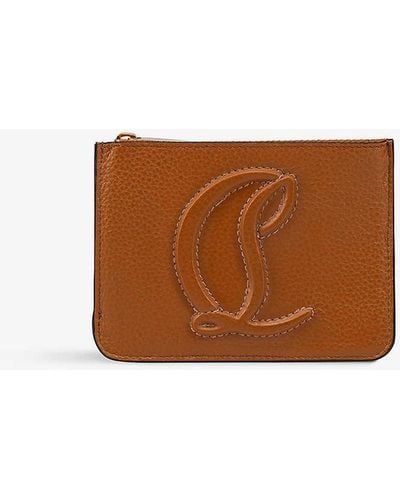 Christian Louboutin By My Side Leather Card Holder - Brown