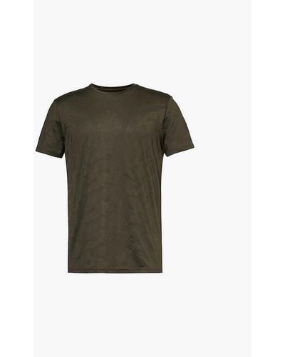 Björn Borg Performance Camouflage-print Stretch-recycled-polyester T-shirt - Green