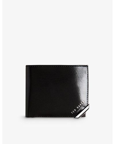 Ted Baker Kornerr Logo-embossed Bifold Leather Wallet - Black