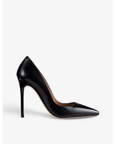 LK Bennett Monroe Pointed-toe Patent-leather Court Shoes - Black