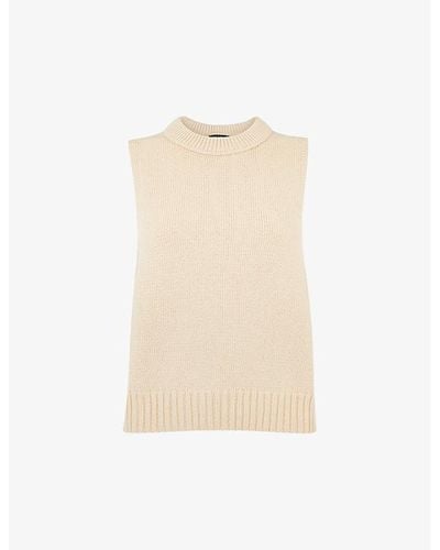 Whistles Indie Round-neck Ribbed Cotton Vest - Natural
