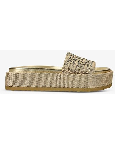 Steve Madden Kora Embellished-strap Fabric Sandals - White