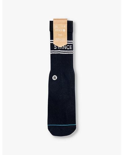 Stance Branded Stripe Pack-of-three Cotton-blend Socks - Blue