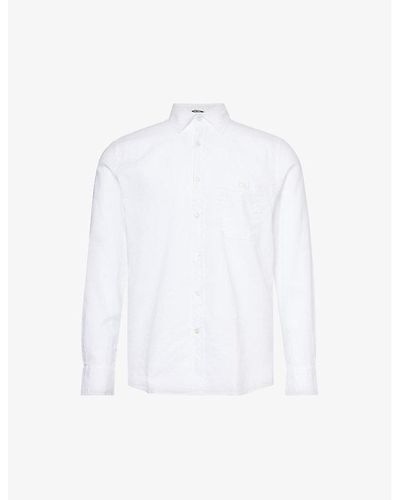 7 For All Mankind Chest-pocket Brand-patch Linen And Cotton-blend Shirt X - White