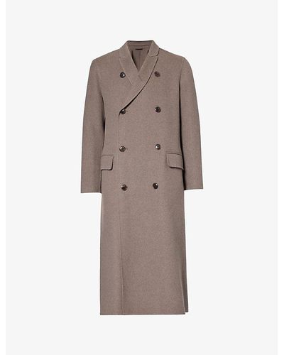 Giorgio Armani Double-breasted Notched-lapel Regular-fit Cashmere Coat - Brown