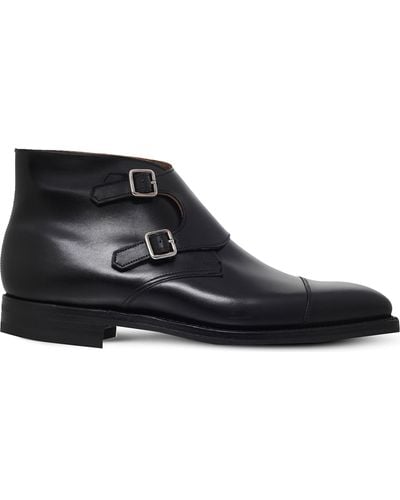 Crockett & Jones Camberley Leather Double Monk Boots - Black