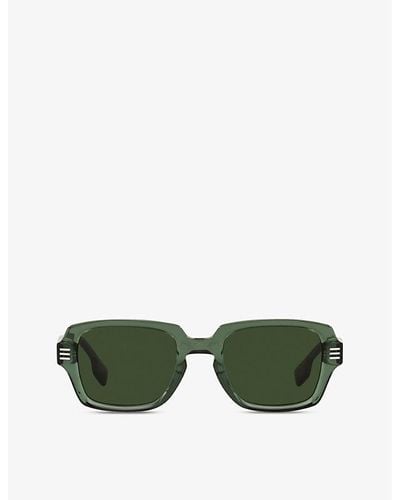 Burberry Be4349 Eldon Square-frame Acetate Sunglasses - Green