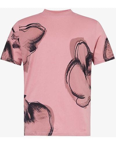 Paul Smith Orchid Graphic-print Cotton-jersey T-shirt X - Pink