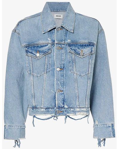 Agolde Doria Slip-pocket Relaxed-fit Organic And Recycled-denim Jacket - Blue