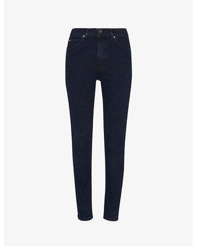 Whistles Vy Sculptured Skinny Mid-rise Stretch-denim Jeans - Blue